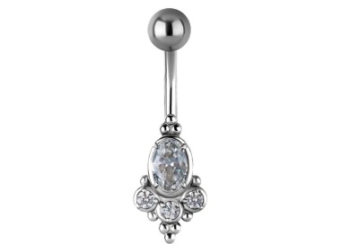 SS 316 JEWEL BANANA 1,6x10mm TRIBAL BELLY - model 19 WH