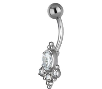 SS 316 JEWEL BANANA 1,6x10mm TRIBAL BELLY - model 19 WH
