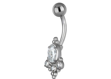 SS 316 JEWEL BANANA 1,6x10mm TRIBAL BELLY - model 19 WH