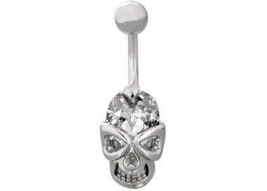SS 316 JEWEL BANANA 1,6x10mm SKULL - WH
