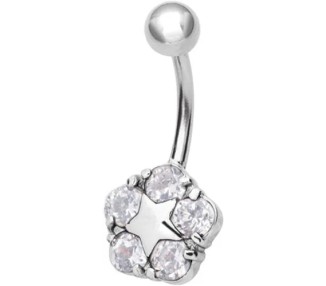 SS 316 JEWEL BANANA 1,6x10mm FLOWER STAR - WH