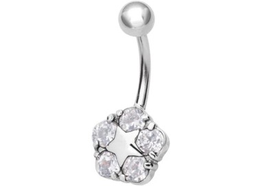 SS 316 JEWEL BANANA 1,6x10mm FLOWER STAR - WH