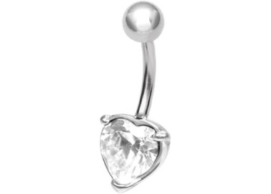 SS 316 BANANA WITH 8mm HEART PRONG SET 1,6x10mm WH