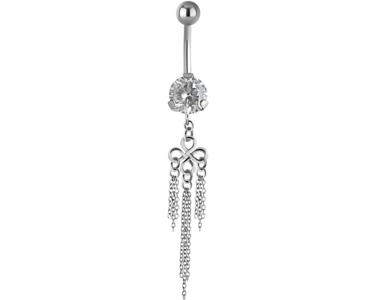 SS 316 JEWEL BANANA WITH DANGLES 1,6x10mm model 41 WH SS 316 JEWEL BANANA WITH DANGLES 1,6x10mm model 41 WH