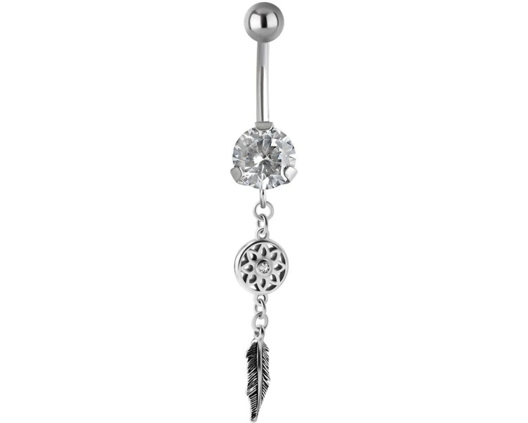 SS 316 JEWEL BANANA WITH DANGLES 1,6x10mm model 39 WH SS 316 JEWEL BANANA WITH DANGLES 1,6x10mm model 39 WH