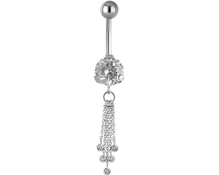 SS 316 JEWEL BANANA WITH DANGLES 1,6x10mm model 32 WH SS 316 JEWEL BANANA WITH DANGLES 1,6x10mm model 32 WH