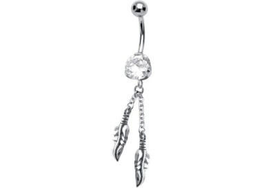 SS 316 JEWEL BANANA WITH DANGLES 1,6x10mm model 19 WH
