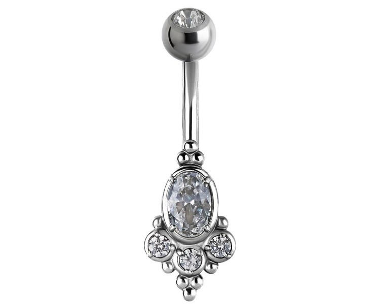SS 316 DOUBLE JEWEL TRIBAL BANANA 1,6x10mm CR SS 316 DOUBLE JEWEL TRIBAL BANANA 1,6x10mm CR