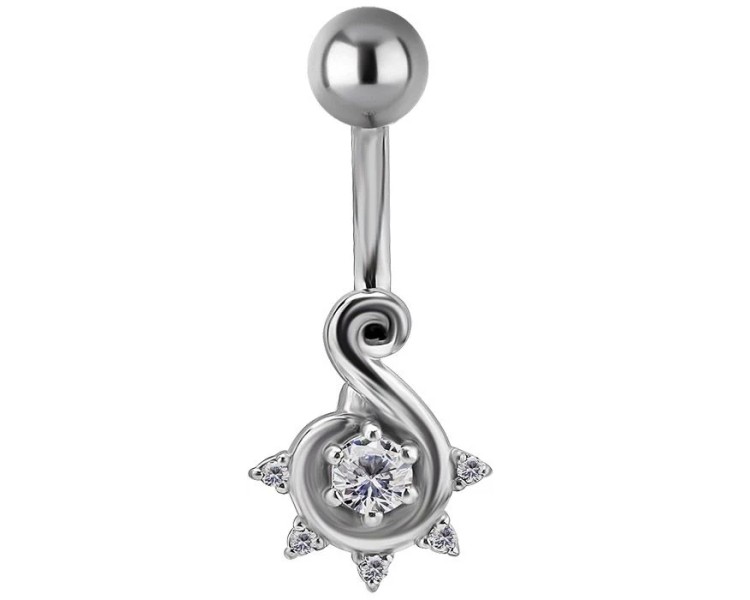 SS 316 JEWEL BANANA 1,6x10mm BINDI STYLE - WH SS 316 JEWEL BANANA 1,6x10mm BINDI STYLE - WH