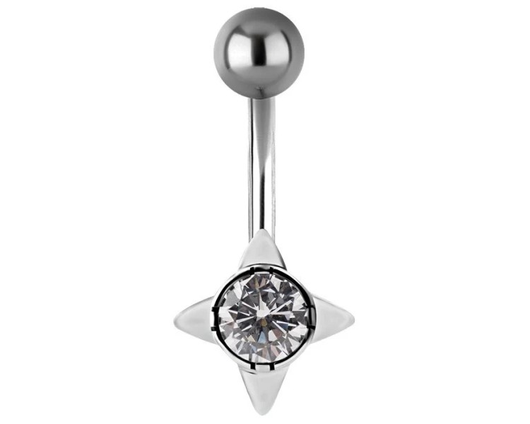 SS 316 JEWEL BANANA 1,6x10mm NORDIC STAR - WH SS 316 JEWEL BANANA 1,6x10mm NORDIC STAR - WH