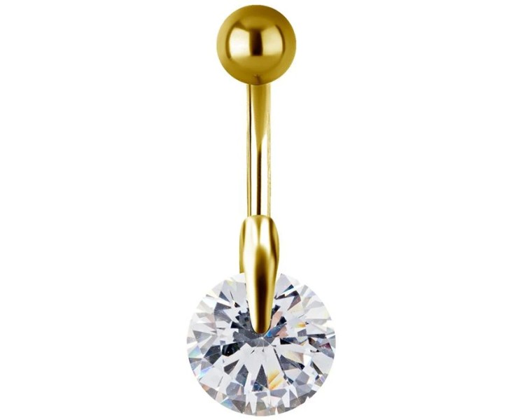 GD 316 JEWEL BANANA 1,6x10mm SOLITAIRE ROUND SETTING - WH GD 316 JEWEL BANANA 1,6x10mm SOLITAIRE ROUND SETTING - WH