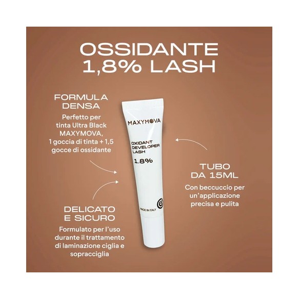 Ossidante LASH 1,8% Formula Densa per Tinta ULTRA BLACK - 15 ml - MAXYMOVA