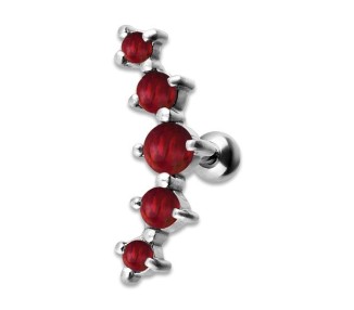 JEWELLED 5 HELIX BARBELL 2/2.5/3/2.5/2