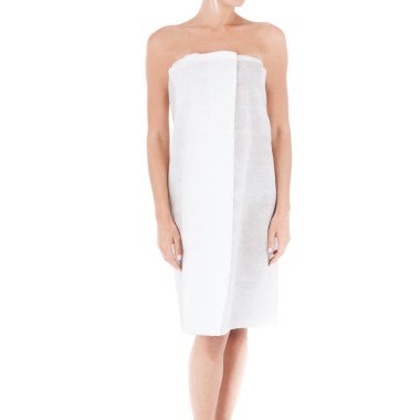 Pareo Monouso in TNT Bianco con Velcro - 10 pz