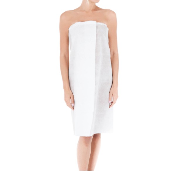 Pareo Monouso in TNT Bianco con Velcro - 10 pz