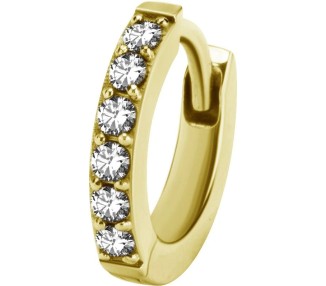 GD 316 HUGGIE HOOP EARRINGS PAVE SETTING (PAIR) 0,8mm WH