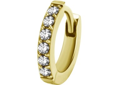 GD 316 HUGGIE HOOP EARRINGS PAVE SETTING (PAIR) 0,8mm WH