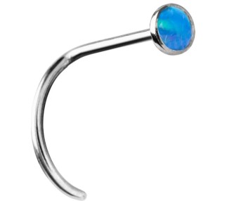 OPAL NOSE STUDS CURVED 0,8mm