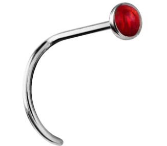 OPAL NOSE STUDS CURVED 0,8mm