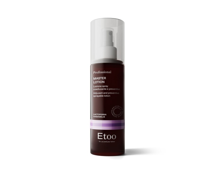 MASTER LOTION Etoo - Lozione Spray Coadiuvante di Tatuaggio - 200ml etoo MASTER LOTION Etoo - Lozione Spray Coadiuvante di Tatuaggio - 200ml etoo