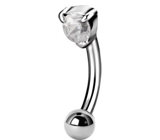 STEEL JEWELLED EYEBROW BARBELLS