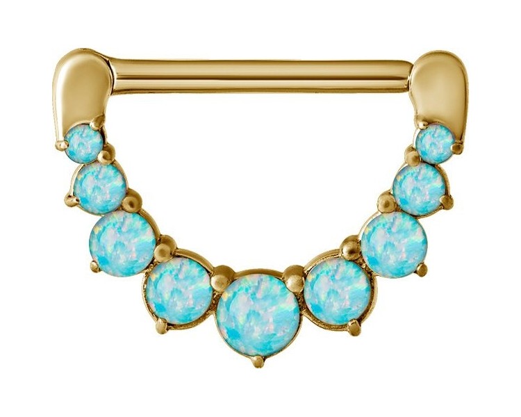 GD 316 JEWELLED NIPPLE CLICKER W/OPALS GD 316 JEWELLED NIPPLE CLICKER W/OPALS