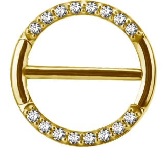 GD 316 JEWELLED DOUBLE NIPPLE CLICKER RING