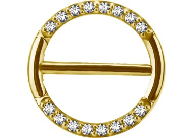 GD 316 JEWELLED DOUBLE NIPPLE CLICKER RING