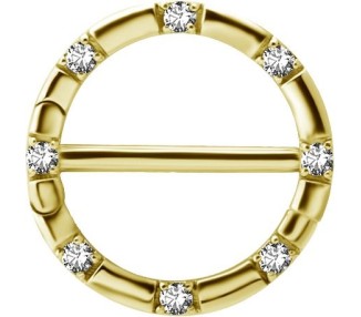 GD 316 JEWELLED DOUBLE NIPPLE CLICKER RING