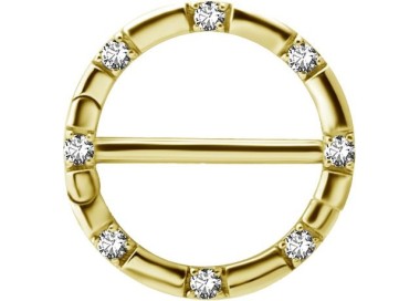 GD 316 JEWELLED DOUBLE NIPPLE CLICKER RING