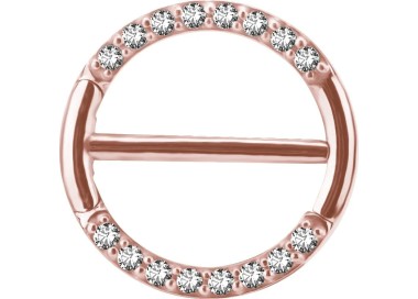 RG 316 JEWELLED DOUBLE NIPPLE CLICKER RING
