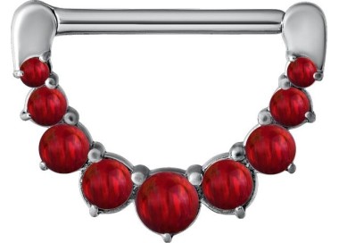 SS 316 JEWELLED NIPPLE CLICKER W/OPALS