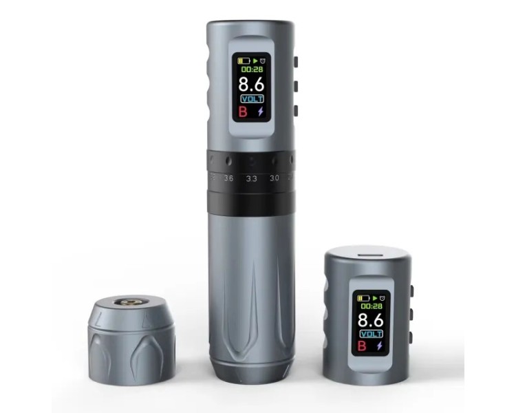 Focus Wireless Pen - Corsa Regolabile (2.4 - 4.2 mm) - Macchinetta Wireless Tattoo Pen - Grigio focus Focus Wireless Pen - Corsa Regolabile (2.4 - 4.2 mm) - Macchinetta Wireless Tattoo Pen - Grigio focus