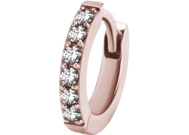 RG 316 HUGGIE HOOP EARRINGS PAVE SETTING (PAIR) 0,8mm WH