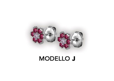 SS 316 FLOWER EAR STUDS W/ ZIRCONIA (PAIR)