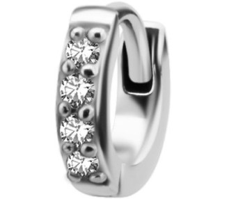 SS 316 HUGGIE HOOP FOR SECOND HOLE (PAIR) 0,8mm WH