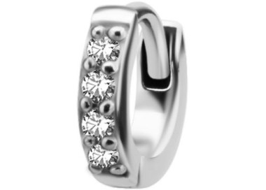 SS 316 HUGGIE HOOP FOR SECOND HOLE (PAIR) 0,8mm WH