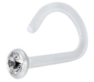 BIOPLAST JEWEL NOSE STUD 1,2mm