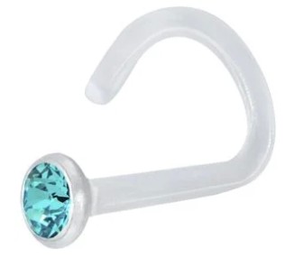 BIOPLAST JEWEL NOSE STUD 1,2mm