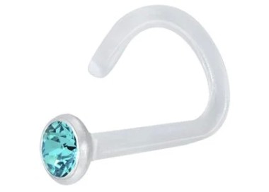 BIOPLAST JEWEL NOSE STUD 1,2mm