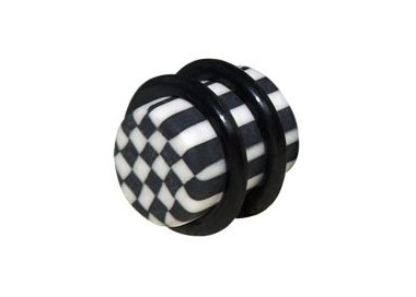 CHEQUERED FIMO PLUGS