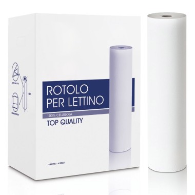 Rotolo SINGOLO di Carta BIANCHISSIMA in Pura Cellulosa per Lettino Doppio Velo - 60cm