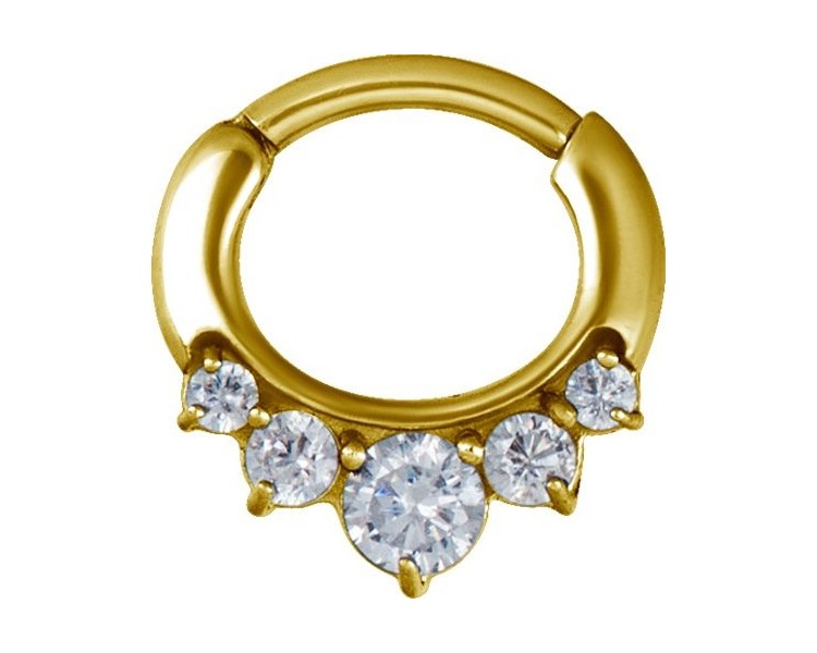 GD 316 JEWELLED CURVED BAR SEPTUM CLICKERS mod. 12 GD 316 JEWELLED CURVED BAR SEPTUM CLICKERS mod. 12