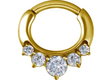 GD 316 JEWELLED CURVED BAR SEPTUM CLICKERS mod. 12