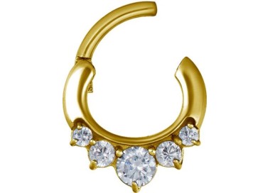 GD 316 JEWELLED CURVED BAR SEPTUM CLICKERS mod. 12