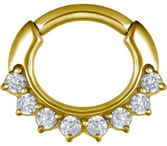 GD 316 JEWELLED CURVED BAR SEPTUM CLICKERS mod. 13