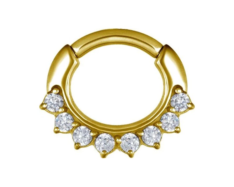 GD 316 JEWELLED CURVED BAR SEPTUM CLICKERS mod. 13 GD 316 JEWELLED CURVED BAR SEPTUM CLICKERS mod. 13