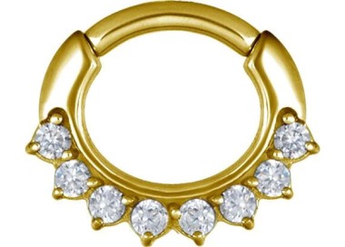 GD 316 JEWELLED CURVED BAR SEPTUM CLICKERS mod. 13