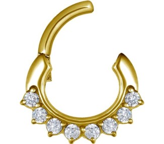 GD 316 JEWELLED CURVED BAR SEPTUM CLICKERS mod. 13