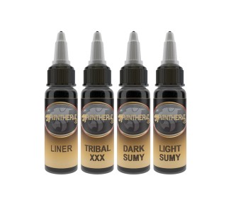 Set PANTHERA Gold Liner - Tribal XXX - Dark Sumy - Light Sumy - 4x 30ml - Colori Tattoo REACH panthera